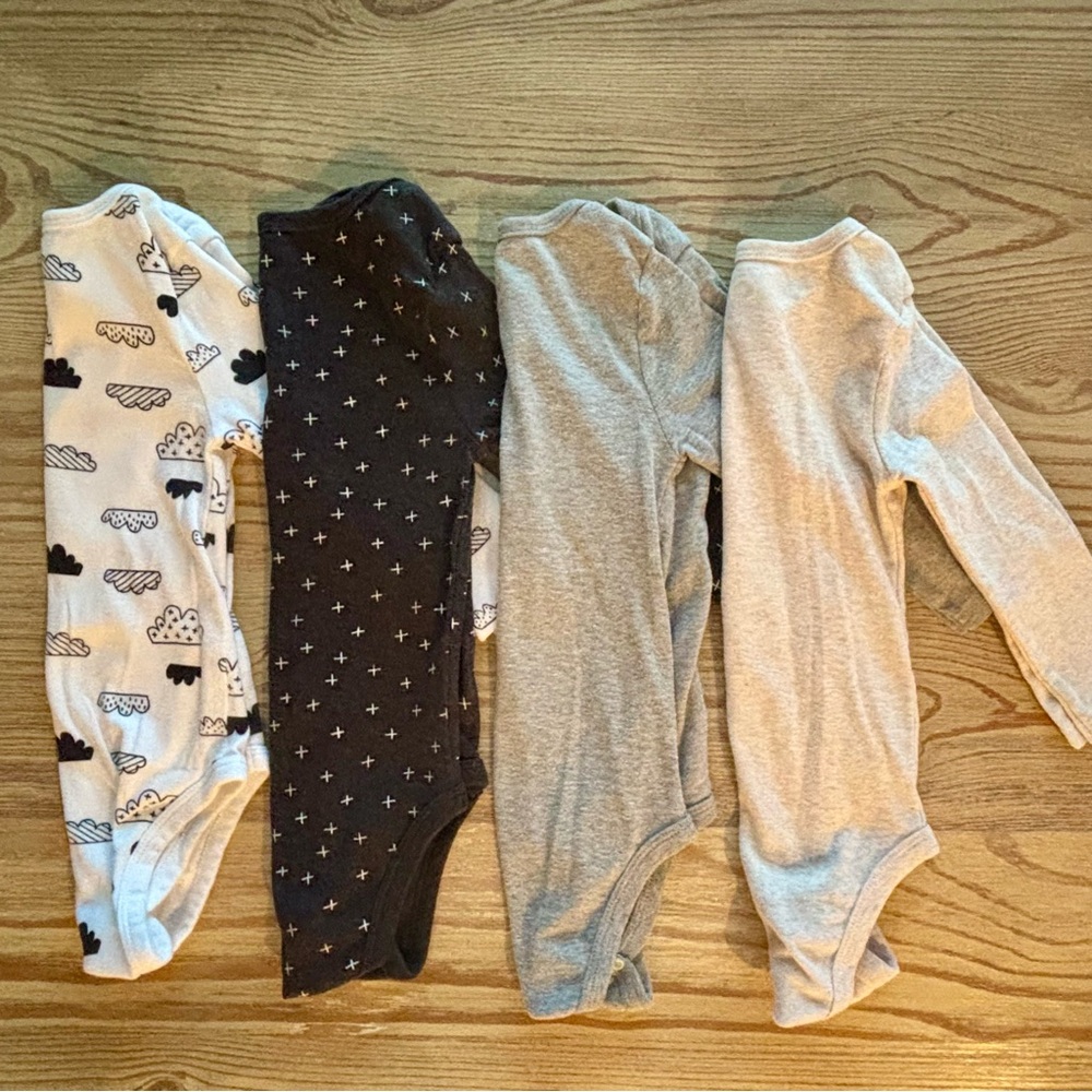 Cloud Island Bodysuits, Set of 4